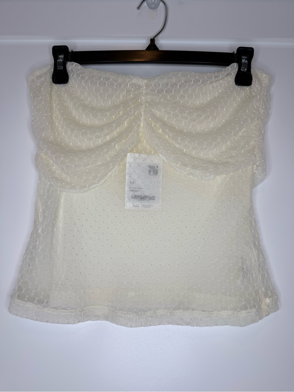 Oak + Fort Cream Textured Strapless Top | NWT